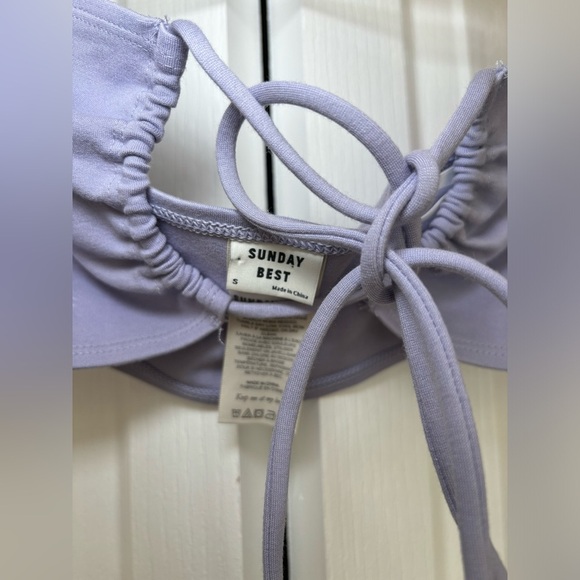 Aritzia Sunday Best - Summery Festival Vacation Beach Lilac Purple Tie-Back Top - Picture 3 of 5